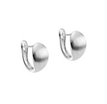 Sterling Silver Brushed Satin Domed Huggie Earrings