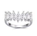 White Gold Graduated Marquise Cluster Eternity Band